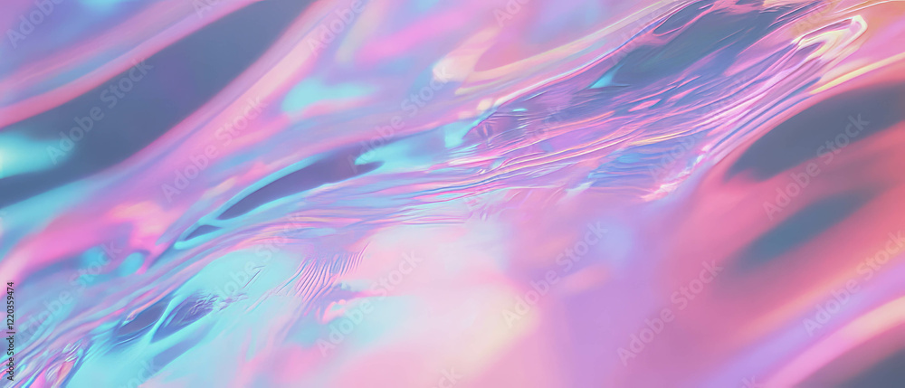 Poster colorful abstract representation of sound waves with dynamic hues and vibrant spectrum changes