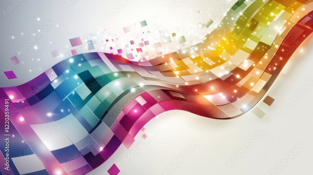 Poster abstract template geometric flyer with color squares. design element