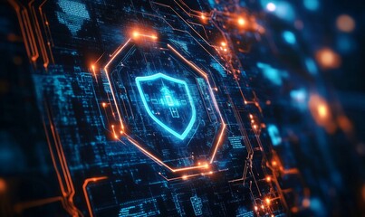 Digital Email Security Alert: Cybersecurity Concept Depicting Email Protection Against Spam, Viruses, and Malware Notifications in a High-Tech, Glowing Interface Visual, Generative AI