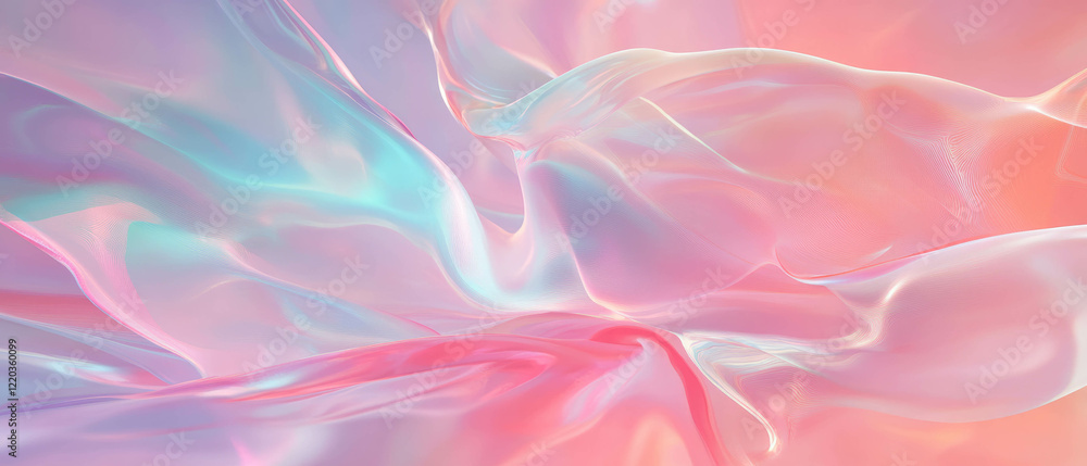 Poster Flowing sound waves create an abstract, ethereal background of harmonious design