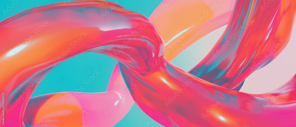 Poster dynamic sound waves creating abstract typographic compositions in vibrant colors