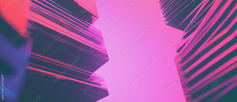 Poster exploring the interaction of sound waves and geometric shapes in modern design