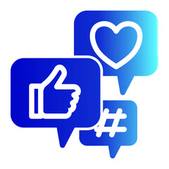 Social Media Icon Glyph Gradient Style