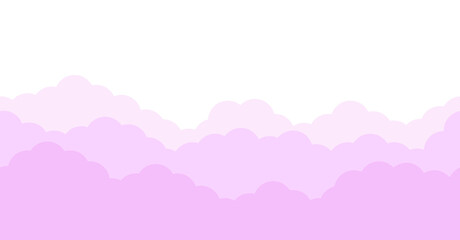 Seamless cloud border pattern on a transparent background