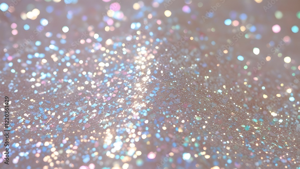 Aufkleber a close up view of shimmering glitter with a soft focus creating a dreamy and ethereal aesthetic sce