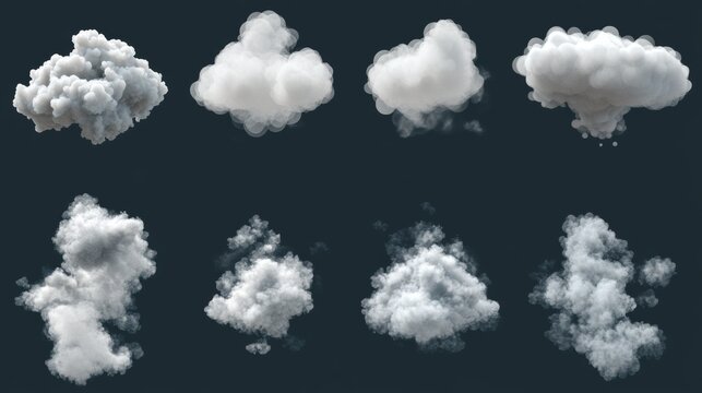 Magic smoke explode process animation sprite sheet. Cartoon clouds, steam vfx explosion animated shot, sequence frame. Puff effect movement storyboard motion, vector flash boom isolated elements set
