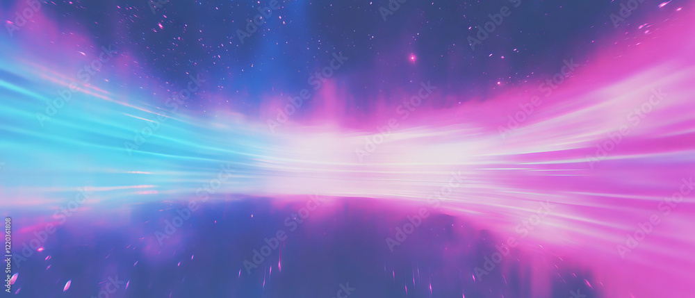 Poster cosmic sound waves create a vibrant abstract experience in vast space