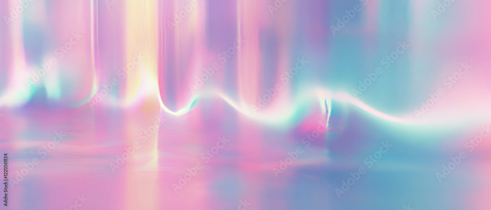 Poster vibrant abstract representation of 3d sound waves creating depth and texture