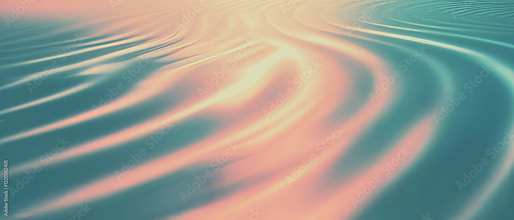 Poster exploring captivating abstract sound waves creating mesmerizing patterns in a vibrant landscape