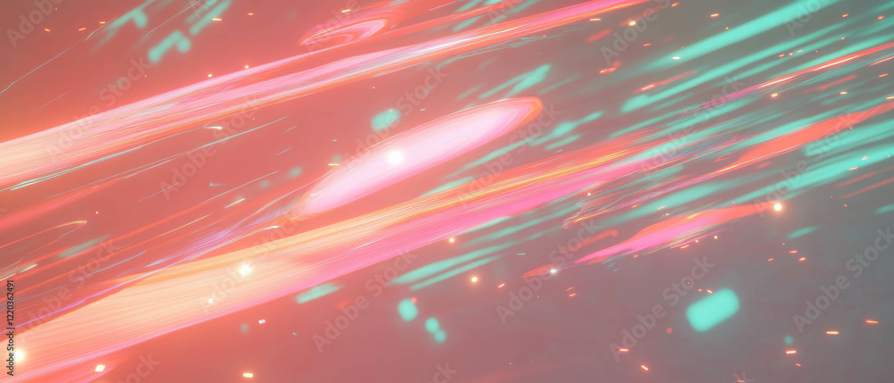 Poster vibrant sound waves create dynamic abstract visual effects with glowing trails
