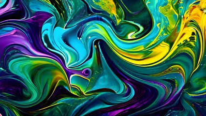 Obraz premium dynamic abstract background with swirling liquid patterns and colorful light refraction