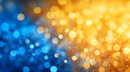 blue and yellow bokeh Abstract background
