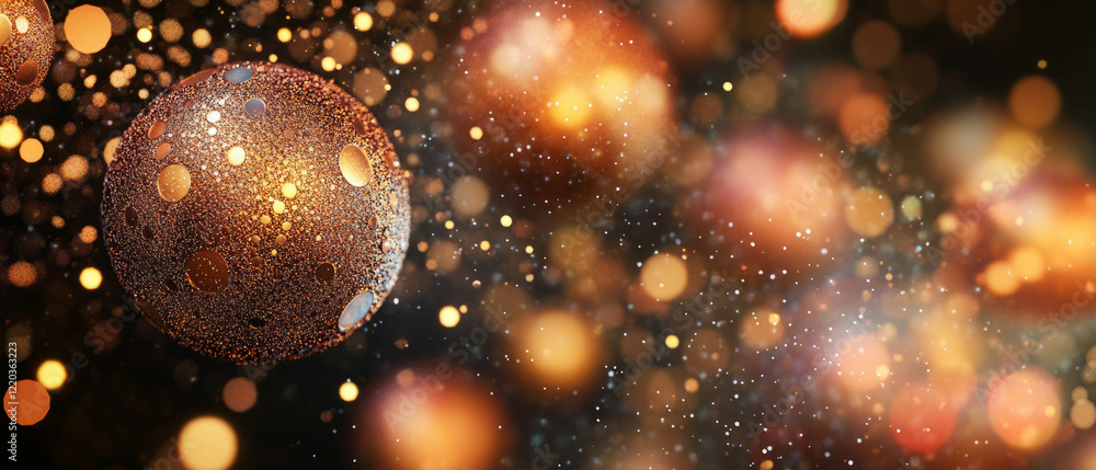 Poster intricate patterns of glittering spheres create a mesmerizing abstract background