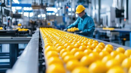 Fototapeta premium A production plant manufacturing goods with a focus on sustainable processes.