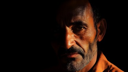 Fototapeta premium dramatic portrait of a man in shadow