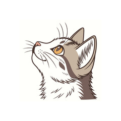 Cute Cat Face Silhouette Vector Art Design