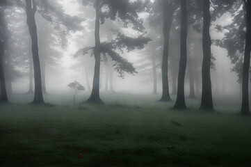 Fototapeta premium 森の湖の幻想