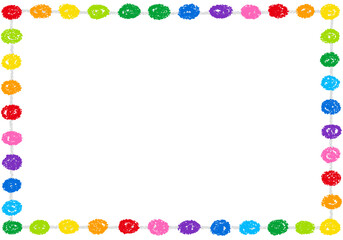 手描きのクレヨン素材　背景　北欧風のモダンなフレーム