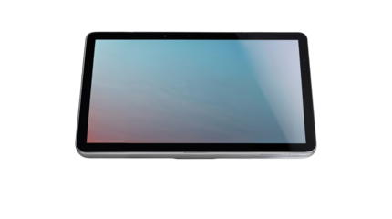 Tablet pc screen isolated on white, transparent. Empty display