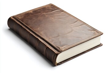 Obraz premium Vintage Leather Bound Book with Worn Texture and Blank Pages