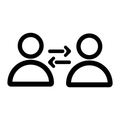 User relation icon black with outline style