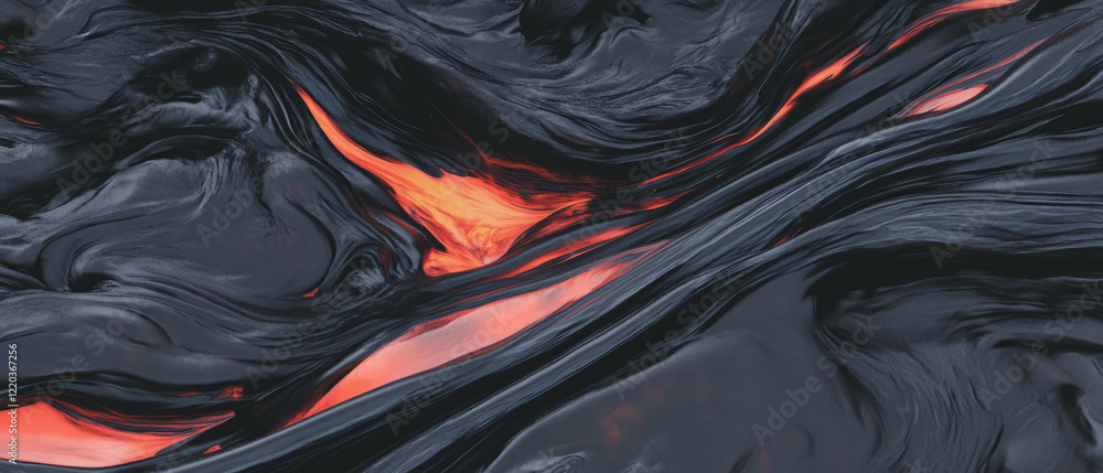 Poster flowing waves of molten lava create a vibrant and intense abstract background