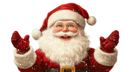 santa claus with christmas gift isolated on white background 