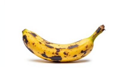 Ripe banana with dark spots