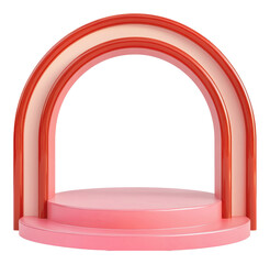 Colorful arch display ideal for modern decor, cut out - stock png.