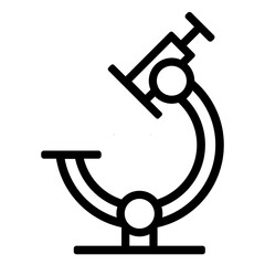 Microscope icon black with outline style