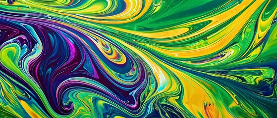 dynamic abstract background with swirling liquid patterns and colorful light refraction