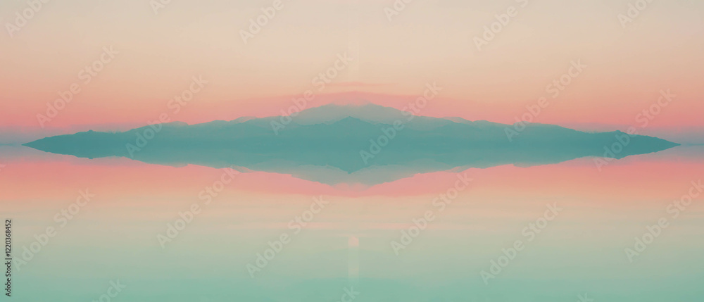 Aufkleber gradient reflection creates symmetrical patterns in a tranquil abstract landscape