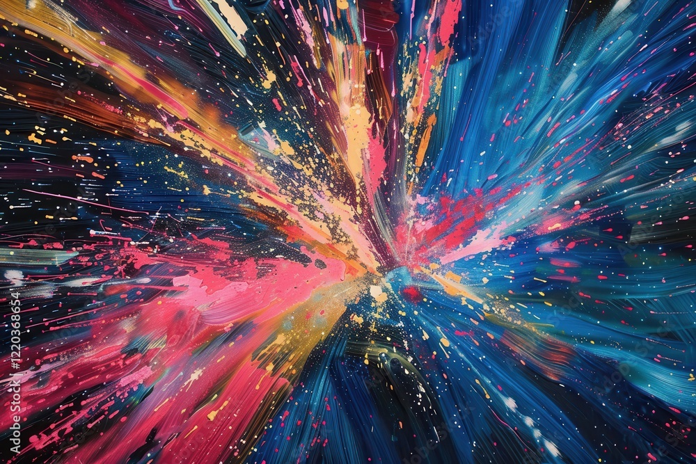 Poster colorful abstract light trails create a vibrant and dynamic visual experience in a dark setting duri