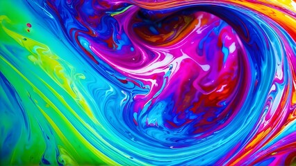 dynamic abstract background with swirling liquid patterns and colorful light refraction