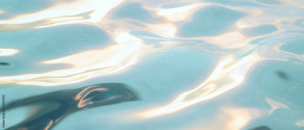 Poster fluid motion in a calming gradient with subtle water texture for serene ambiance