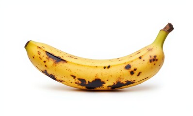 Ripe banana with dark spots