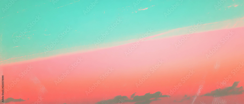Poster Retro gradient background with subtle film grain creating a textured visual effect