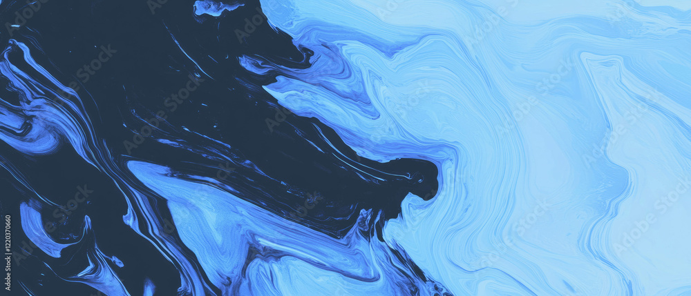 Poster smooth gradient from deep navy to sky blue creating depth and a calming atmosphere