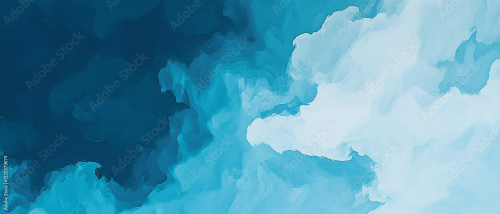Poster deep navy transitioning to sky blue creates a calming abstract background with depth