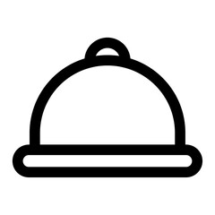 movable food cover icon black with outline style