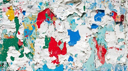 Naklejka premium Layered Colorful Peeling Paint on a Wall with an Abstract Texture