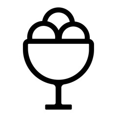 ice cream  icon black with outlline style