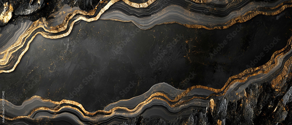 Aufkleber exploration of abstract onyx art showcasing intricate patterns in a central empty space