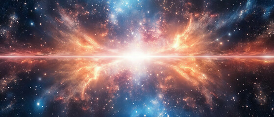 Fototapeta premium Beautiful abstract space texture with empty center for modern designs