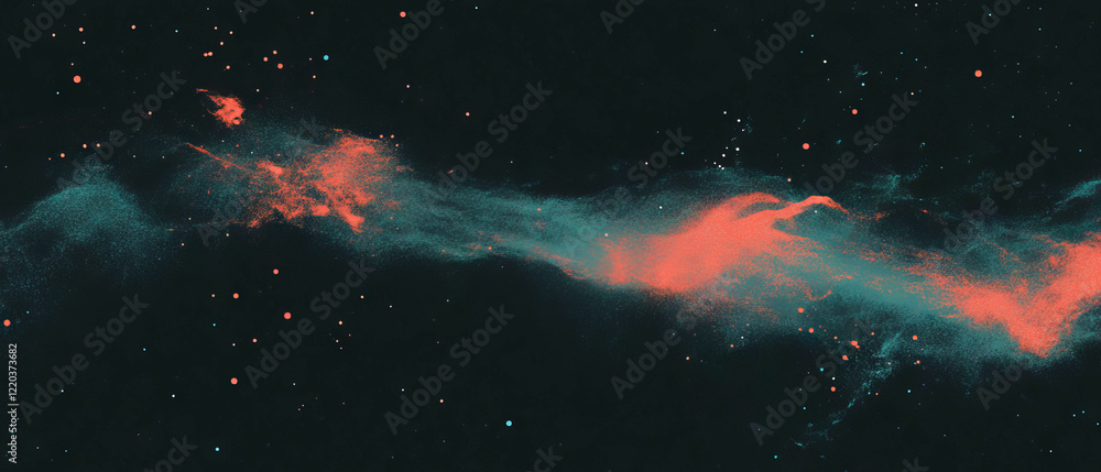 Poster visual representation of global internet traffic and interconnected nodes for data exchange