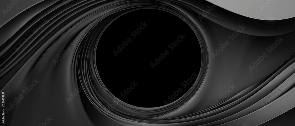 Aufkleber exploring the abstract representation of a black hole and its distorted surroundings