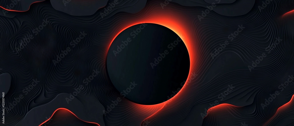 Poster exploring the depths of the universe with an abstract depiction of a black hole