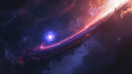 A black hole and its accretion disk with a blue sky