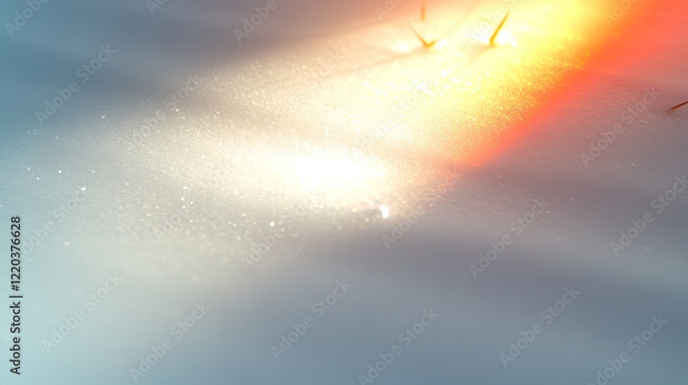 Poster soft light beams illuminate delicate particles, creating an ethe