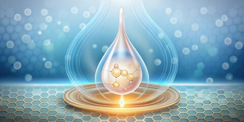 Serum drop penetrating skin layer with alpha layer for the drop, topical treatment, alpha hydroxy acids